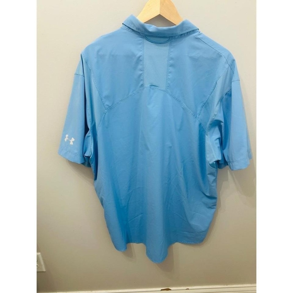 Under Armour Tide Chaser Fishing Shirt Blue XXL Short Sleeve Vented HeatGear - Picture 6 of 6